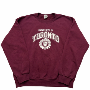 University of Toronto Burgundy Maroon Pullover Sweatshirt Gildan Heavy Blend M